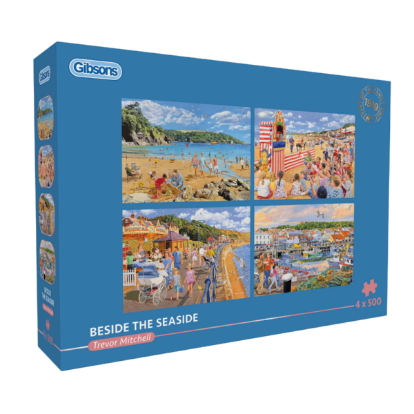 Gibsons - Beside the Seaside - 4 x 500 Piece Jigsaw Puzzles - Toy Cave
