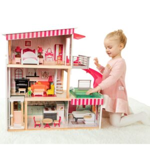 TopBright - Modern Doll House - Fully Furnished with Lights & Sounds - 80 x 25 x 75 cm - 20pcs