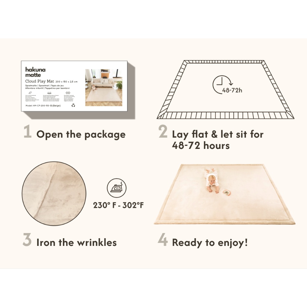 Hakuna Matte - CloudSoft Play Mat Carpet - Beige 170 x 120 x 2.5 cm - Image 6